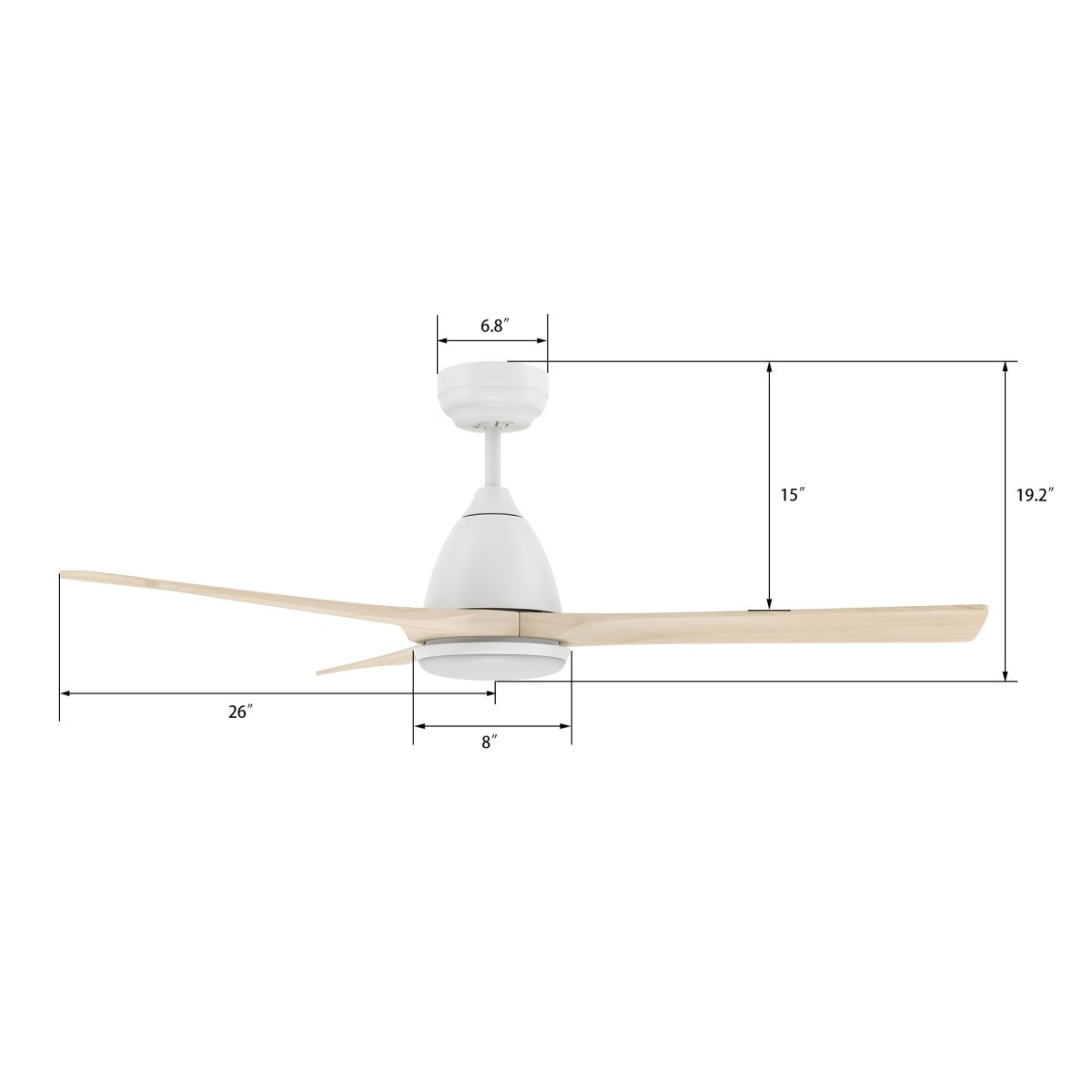 NICOLET 52 inch 3 - Blade Smart Ceiling Fan with Remote &LED Light - LEDMyPlace