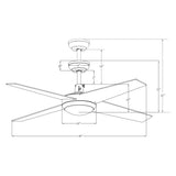 Nova 48 - inch Indoor Best Smart Ceiling Fan with LED Light Kit & Wall Control, Works with Alexa/Google Home/Siri - LEDMyPlace