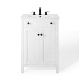 Nury 24 Inch Bathroom Vanity Cabinet With Ceramic Sink & 2 Soft Closing Doors