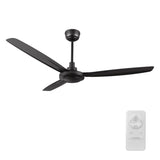 OBERON 56 inch 3 - Blade No LED Light Ceiling Fan with Remote - LEDMyPlace