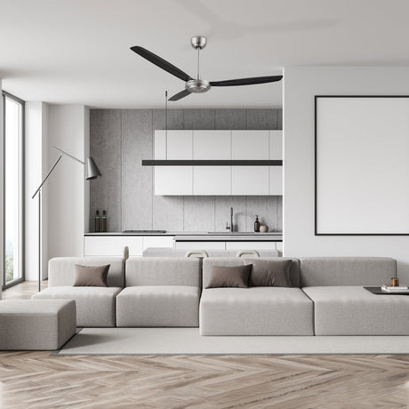 OBERON 56 inch 3 - Blade No Light Ceiling Fan with Remote - LEDMyPlace