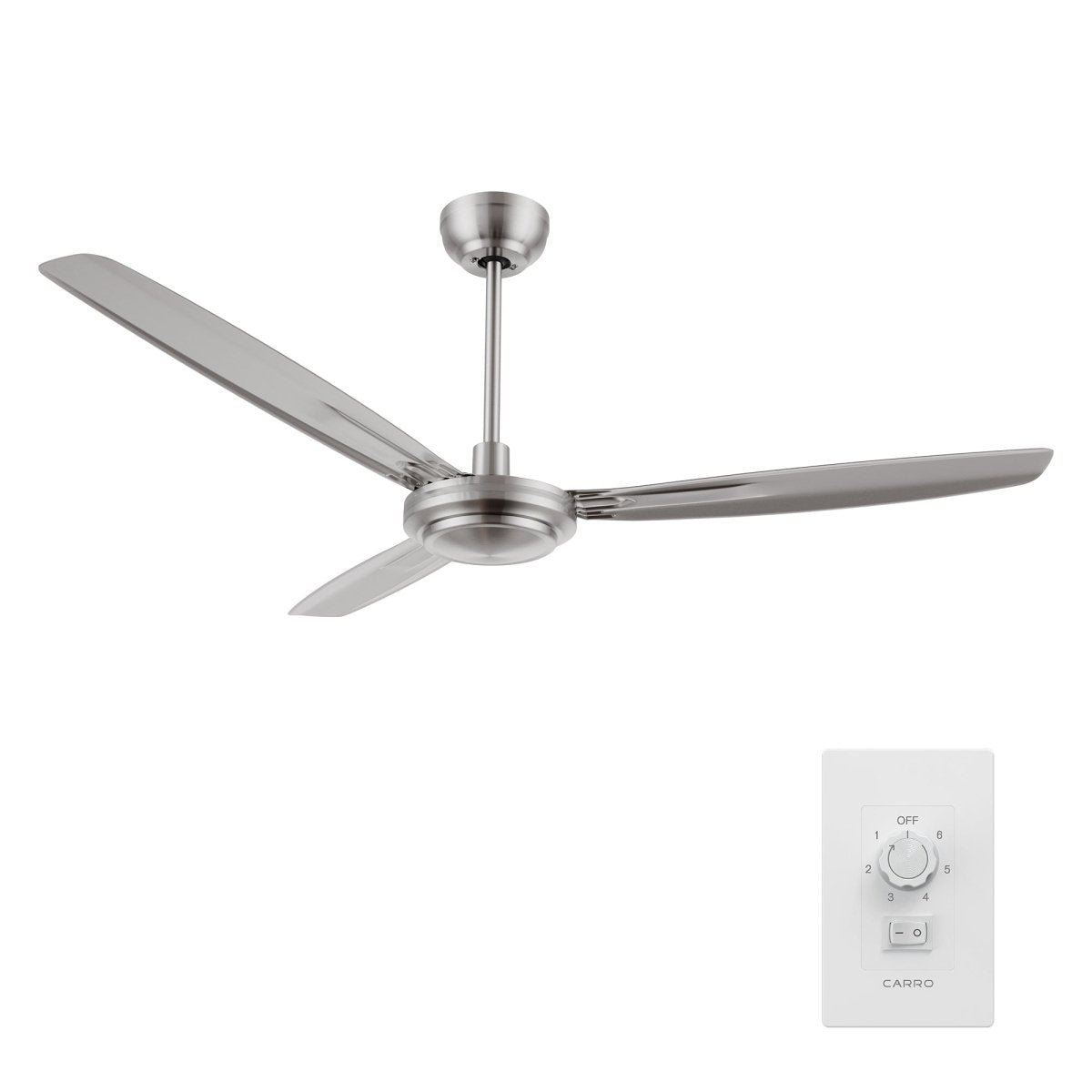 OBERON 56 inch 3 - Blade No Light Ceiling Fan with Wall Control - LEDMyPlace