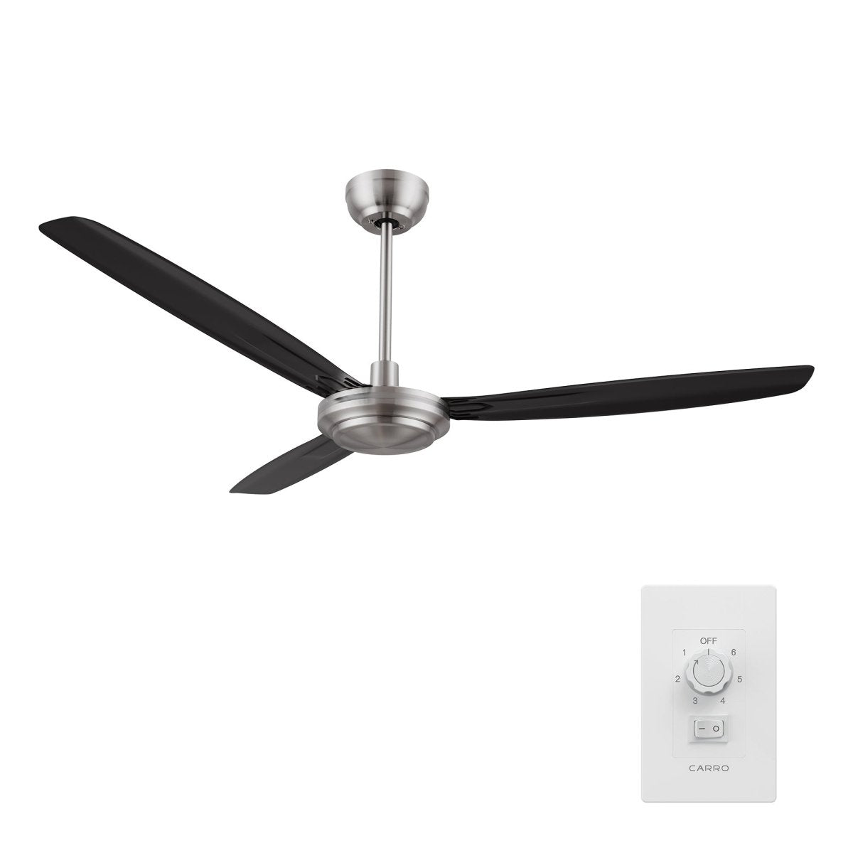 OBERON 56 inch 3 - Blade No Light Ceiling Fan with Wall Control - LEDMyPlace