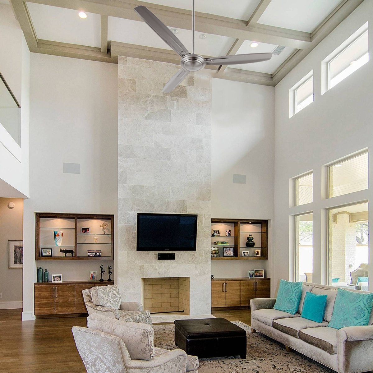 OBERON 56 inch 3 - Blade No Light Ceiling Fan with Wall Control - LEDMyPlace