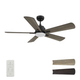 OLINDA 52 inch 5 - Blade Smart Ceiling Fan with LED Light & Remote - LEDMyPlace