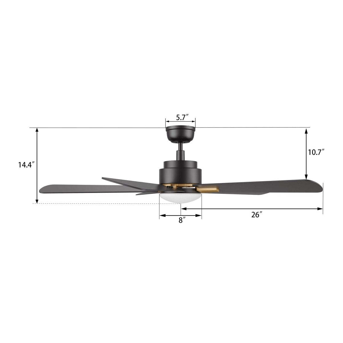 OLINDA 52 inch 5 - Blade Smart Ceiling Fan with LED Light & Remote - LEDMyPlace