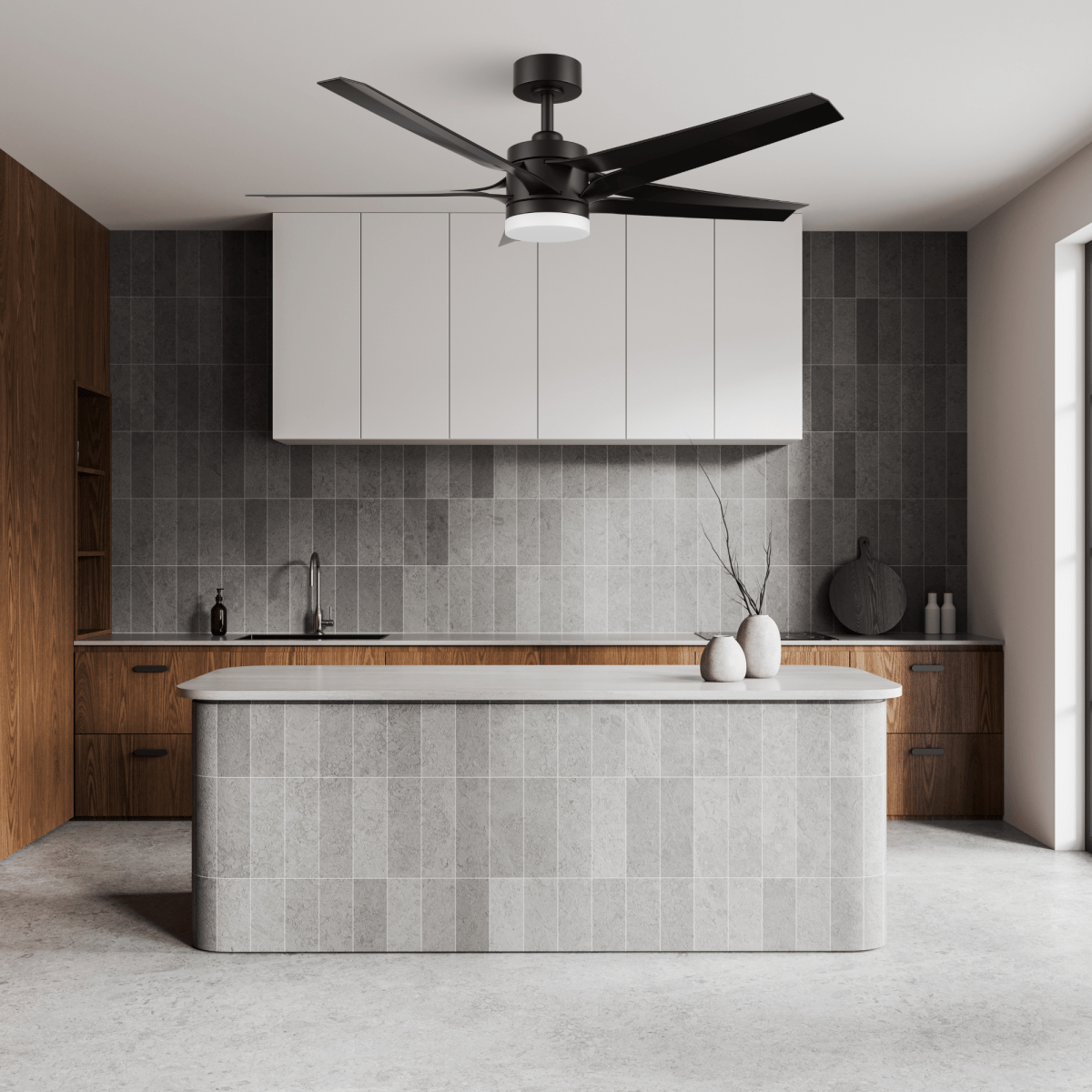 ONYX 52 inch 5 - Blade Ceiling Fan with LED Light Kit & Remote - LEDMyPlace