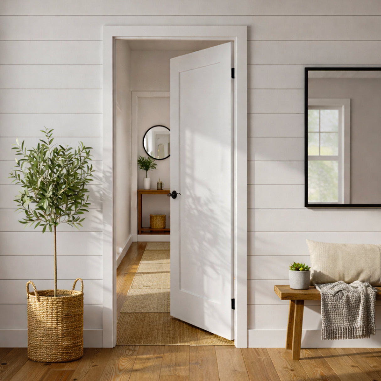 Ivanees 1-Panel Hollow Core Molded Shaker Door Slab - Madison 80 Inch Height