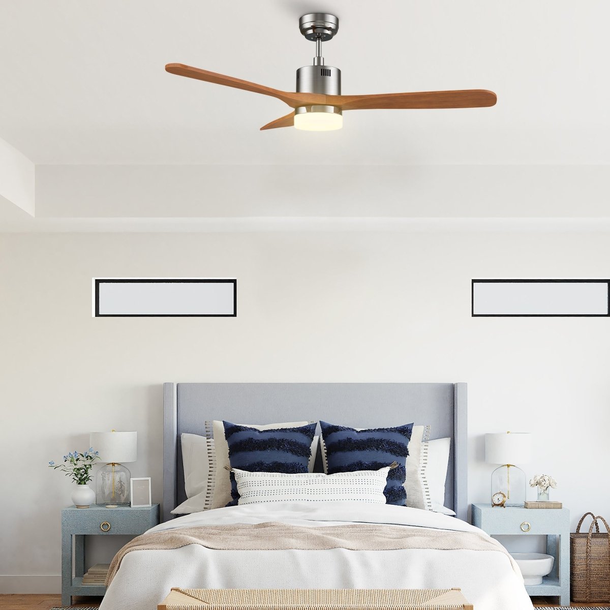 PALMER 52 inch 3 - Blade Smart Ceiling Fan with LED Light & Remote - LEDMyPlace