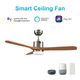 PALMER 52 inch 3 - Blade Smart Ceiling Fan with LED Light & Remote - LEDMyPlace