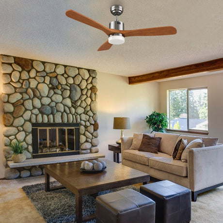 PALMER 52 inch 3 - Blade Smart Ceiling Fan with LED Light & Remote - LEDMyPlace