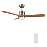 PALMER 52 inch 3 - Blade Smart Ceiling Fan with LED Light & Remote - LEDMyPlace