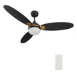 PEARLA 52 inch 3 - Blade Smart Ceiling Fan with LED Light & Remote - LEDMyPlace