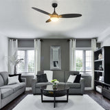 PEARLA 52 inch 3 - Blade Smart Ceiling Fan with LED Light & Remote - LEDMyPlace