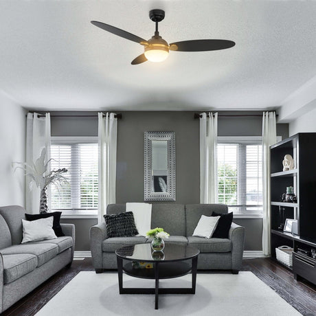 PEARLA 52 inch 3 - Blade Smart Ceiling Fan with LED Light & Remote - LEDMyPlace