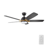 PEYTON 52 inch 5 - Blade Smart Ceiling Fan with LED Light & Remote - LEDMyPlace