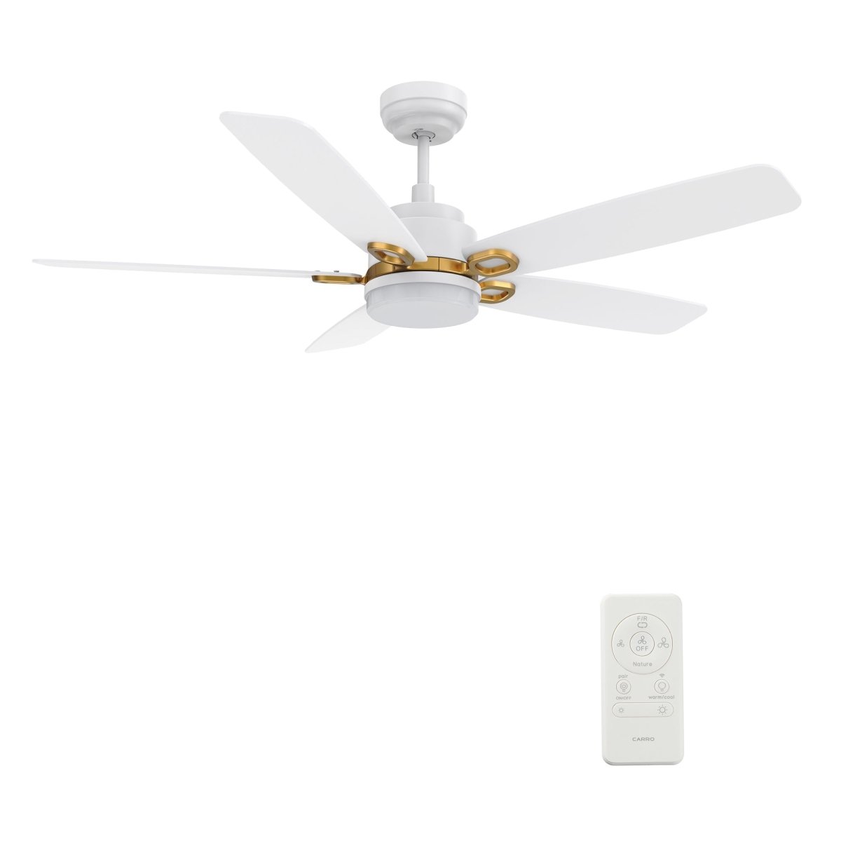 PEYTON 52 inch 5 - Blade Smart Ceiling Fan with LED Light & Remote - LEDMyPlace