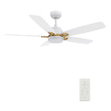 PEYTON 52 inch 5 - Blade Smart Ceiling Fan with LED Light & Remote - LEDMyPlace