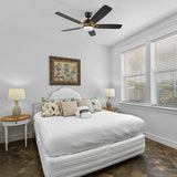 PEYTON 52 inch 5 - Blade Smart Ceiling Fan with LED Light & Remote - LEDMyPlace