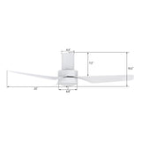 PORTER 44 inch 3 - Blade Flush Mount Smart Ceiling Fan with LED Light & Remote - LEDMyPlace