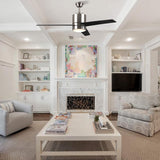 Raiden 52 Inch 3 - Blade Best Smart Ceiling Fan With Led Light Kit & Best Smart Wall Switch - Silver/Black & Light Wood (Reversible Blades) - LEDMyPlace