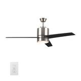 Raiden 52 Inch 3 - Blade Best Smart Ceiling Fan With Led Light Kit & Best Smart Wall Switch - Silver/Black & Light Wood (Reversible Blades) - LEDMyPlace
