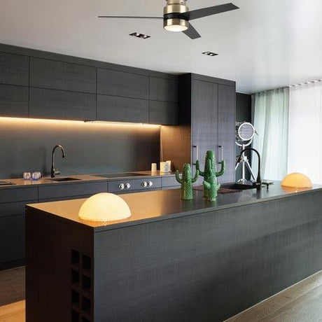 Ranger 52 In. 3 - Blade Indoor Gold/black Best Smart Ceiling Fan with LED Light, Alexa/Google Home/Siri Compatible, Best Smart Wall Switch - LEDMyPlace