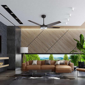 Explorer Black 5 Blade Smart Ceiling Fan with Dimmable LED Light Kit Works with Remote Control, Wi-Fi apps and Voice control via Google Assistant/Alexa/Siri