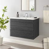 Render 30 In. Floating Bathroom Vanity with Ceramic Sink Top & Soft-Closing Drawers