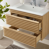 Render 30 In. Floating Bathroom Vanity with Ceramic Sink Top & Soft-Closing Drawers