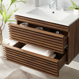 Render 30 In. Floating Bathroom Vanity with Ceramic Sink Top & Soft-Closing Drawers