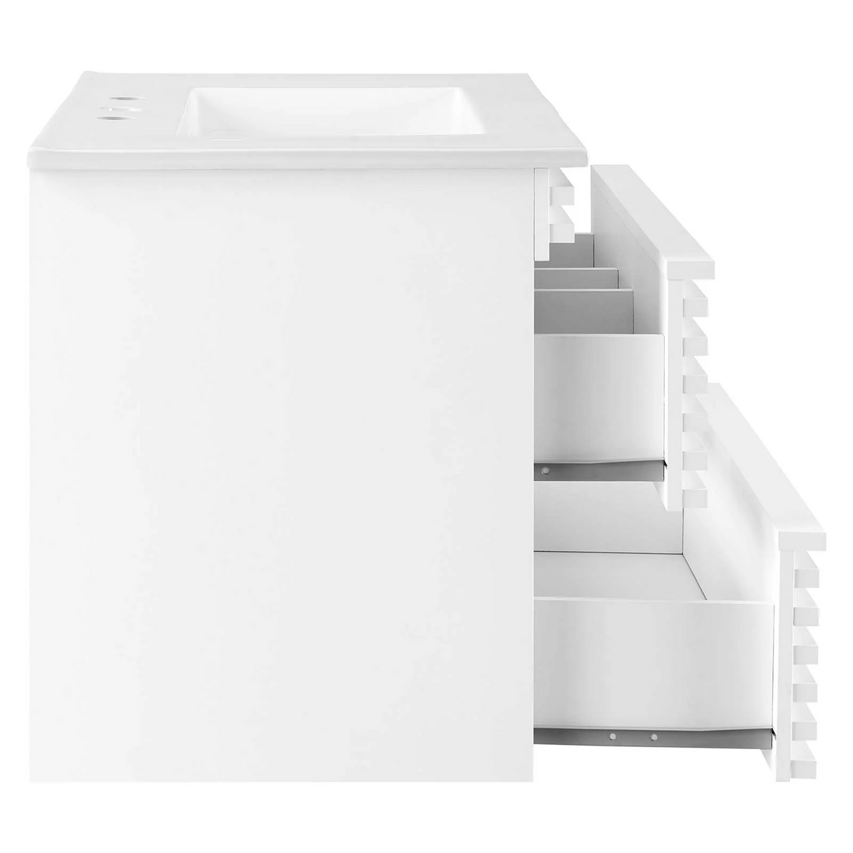 Render 30 In. Floating Bathroom Vanity with Ceramic Sink Top & Soft-Closing Drawers