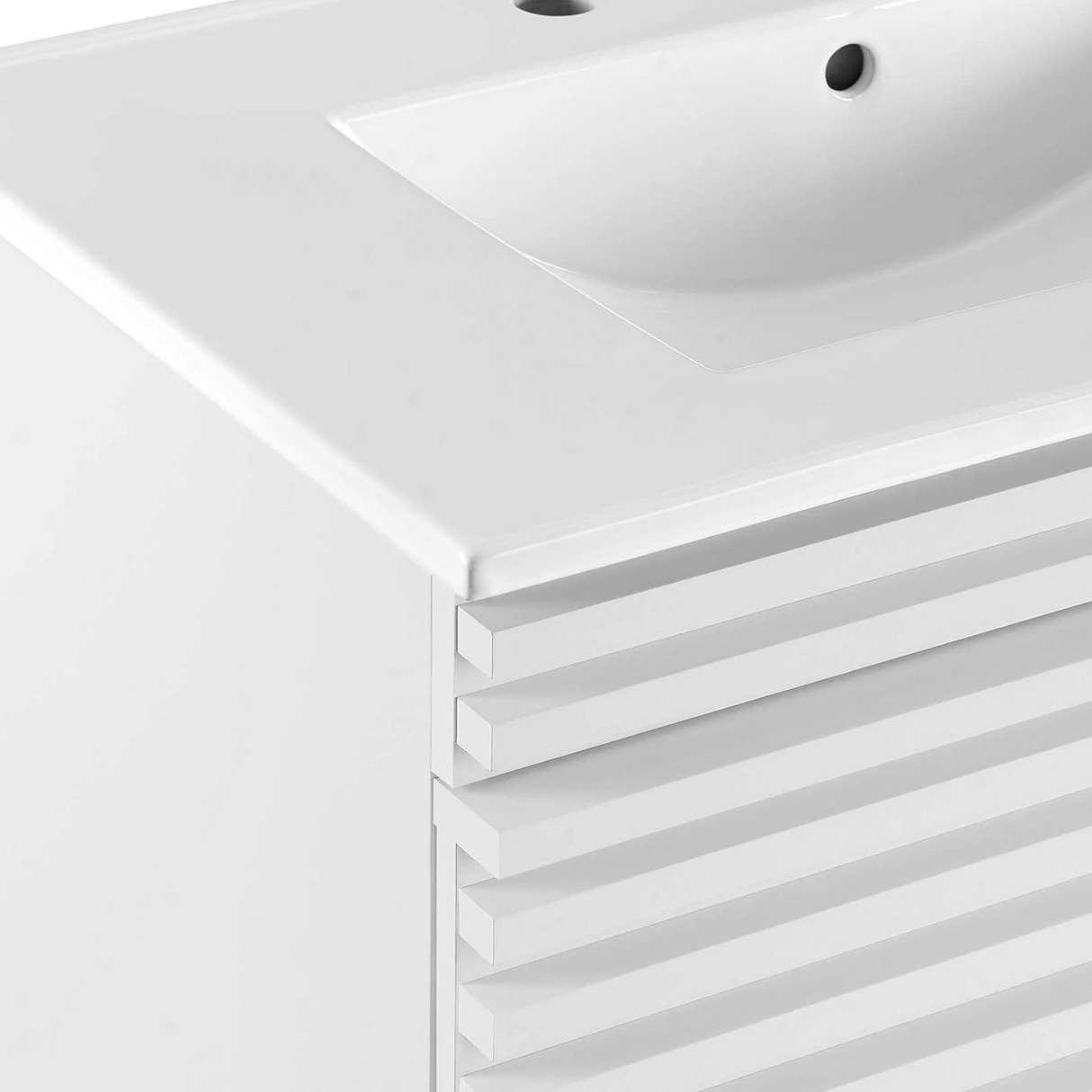 Render 30 In. Floating Bathroom Vanity with Ceramic Sink Top & Soft-Closing Drawers