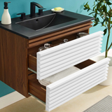 Render 30 In. Floating Bathroom Vanity with Ceramic Sink Top & Soft-Closing Drawers