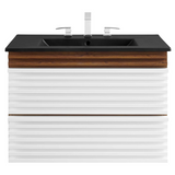 Render 30 In. Floating Bathroom Vanity with Ceramic Sink Top & Soft-Closing Drawers