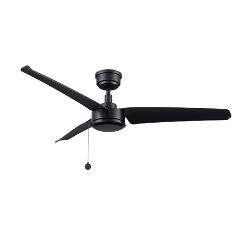 REXTON 52 inch 3 - Blade No Light Ceiling Fan with Pull Chain - LEDMyPlace