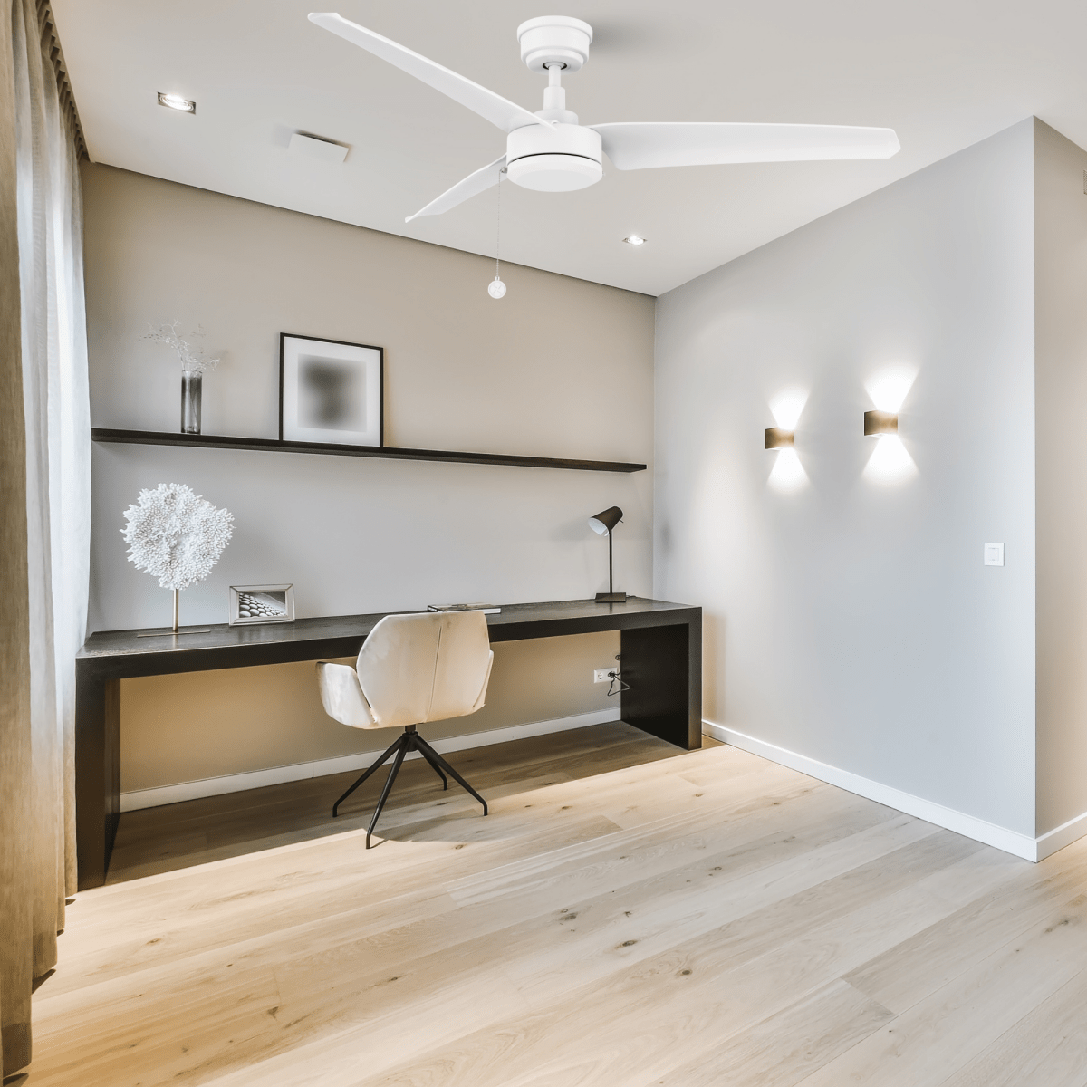 REXTON 52 inch 3 - Blade No Light Ceiling Fan with Pull Chain - LEDMyPlace