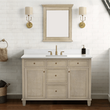 Ronnie Freestanding Solid Wood Bathroom Vanity With Carrara White Quartz Sink Top & 4 In. Backsplash in Nature Wood Finish
