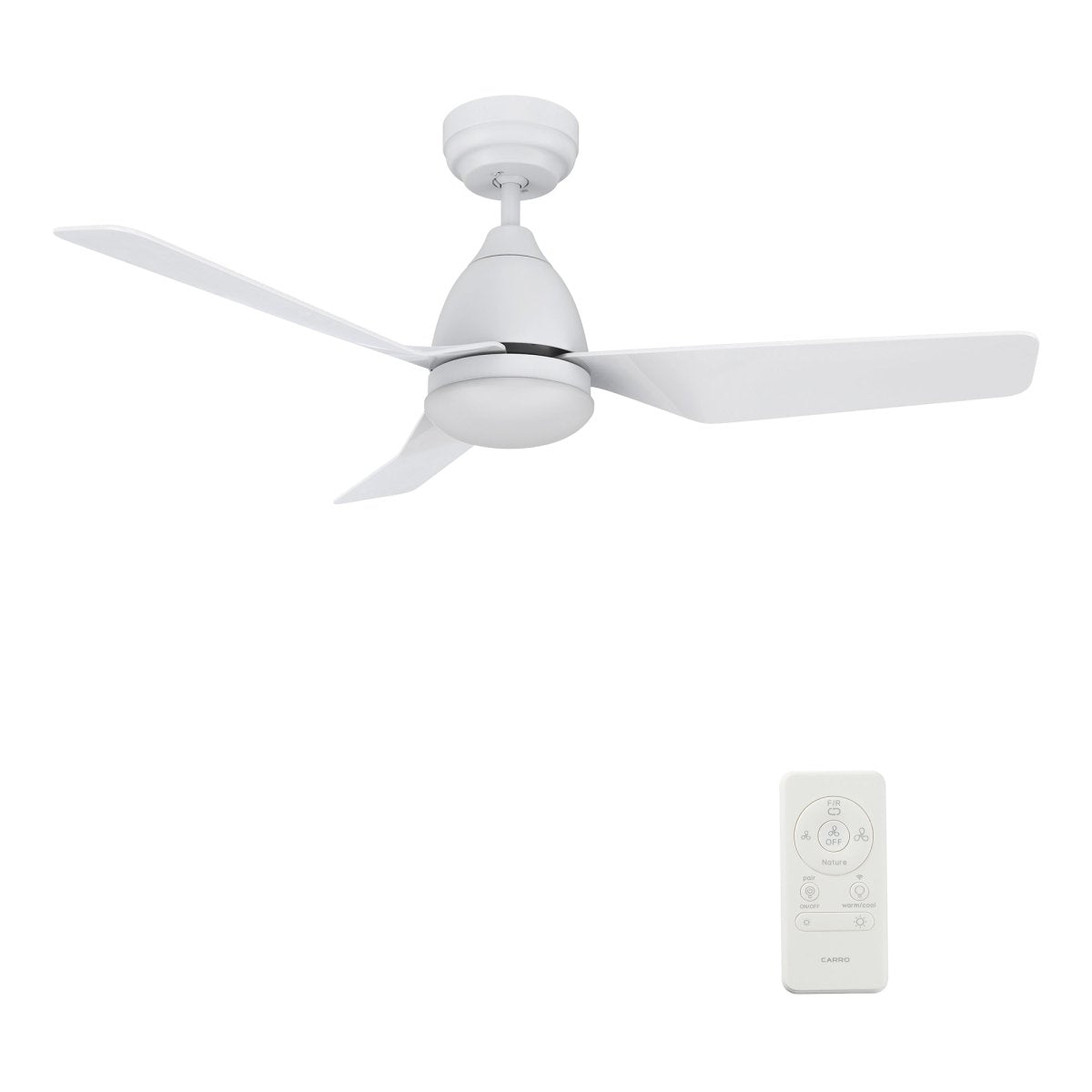 ROQUE 44 inch 3 - Blade Smart Ceiling Fan with LED Light & Remote - LEDMyPlace