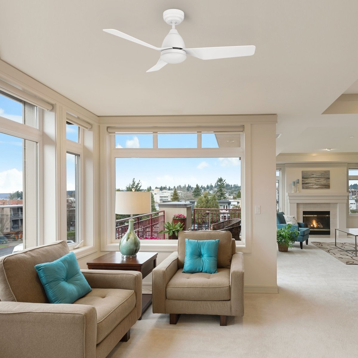 ROQUE 44 inch 3 - Blade Smart Ceiling Fan with LED Light & Remote - LEDMyPlace