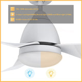 ROQUE 44 inch 3 - Blade Smart Ceiling Fan with LED Light & Remote - LEDMyPlace