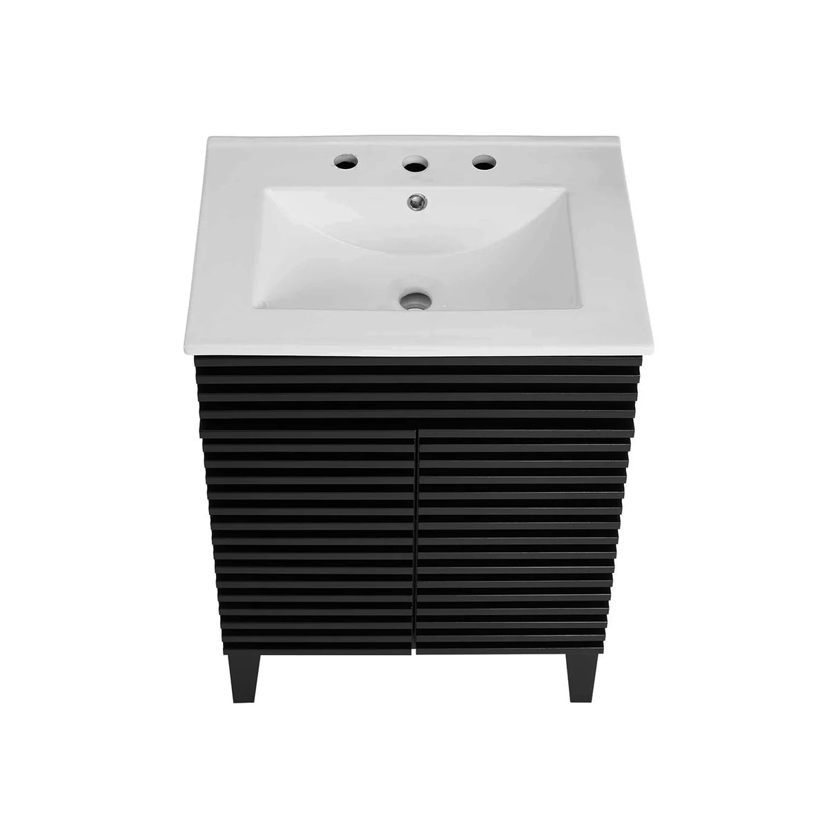 Rosie Freestanding 24 In. Bathroom Vanity With Integrated Ceramic Sink Top, 2 Doors & Adjustable Storage Shelves