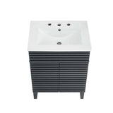 Rosie Freestanding 24 In. Bathroom Vanity With Integrated Ceramic Sink Top, 2 Doors & Adjustable Storage Shelves