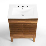 Rosie Freestanding 24 In. Bathroom Vanity With Integrated Ceramic Sink Top, 2 Doors & Adjustable Storage Shelves