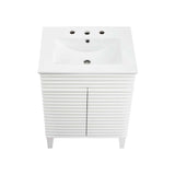 Rosie Freestanding 24 In. Bathroom Vanity With Integrated Ceramic Sink Top, 2 Doors & Adjustable Storage Shelves