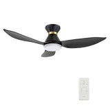 RYATT 45 inch 3 - Blade Flush Mount Smart Ceiling Fan with LED Light & Remote - LEDMyPlace