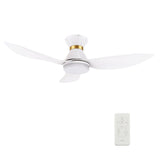 RYATT 45 inch 3 - Blade Flush Mount Smart Ceiling Fan with LED Light & Remote - LEDMyPlace
