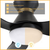 RYATT 45 inch 3 - Blade Flush Mount Smart Ceiling Fan with Remote & LED Light - LEDMyPlace