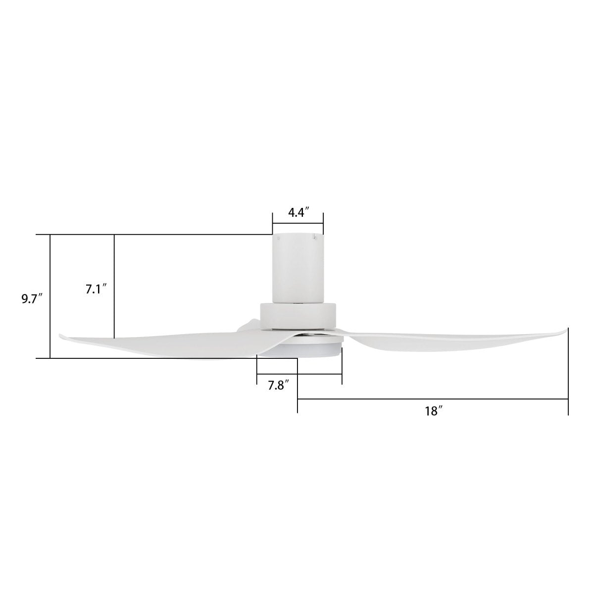 RYNA 36 inch 3 - Blade Flush Mount Smart Ceiling Fan with LED Light & Remote - LEDMyPlace
