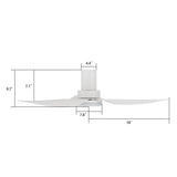 RYNA 36 inch 3 - Blade Flush Mount Smart Ceiling Fan with LED Light & Remote - LEDMyPlace